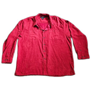 Consensus Sportswear Red Suede-like Long Sleeve Button Down 2XLarge